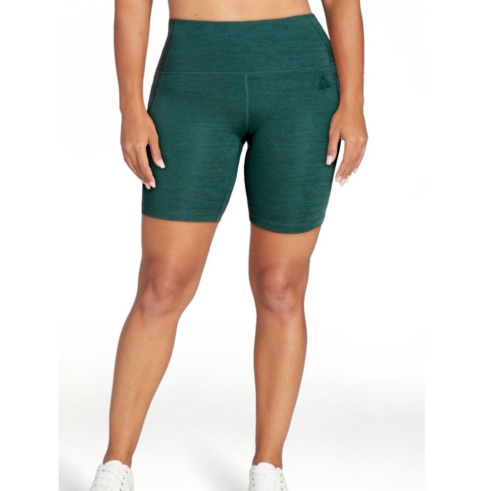 Reebok Women's XS Reflex High Rise fitted Bike Short Side Pockets 7” inseam Gym